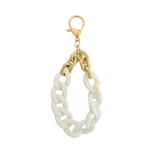 Blue Moon Studio™ White Chain Link Bag Charm with Tassel Michaels